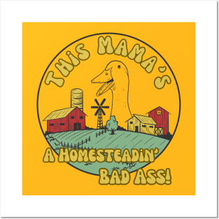 Duck Farmer Homesteading Homeschooling Badass Mama Posters and Art